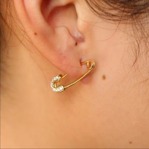 14k gold filled safety pin earrings